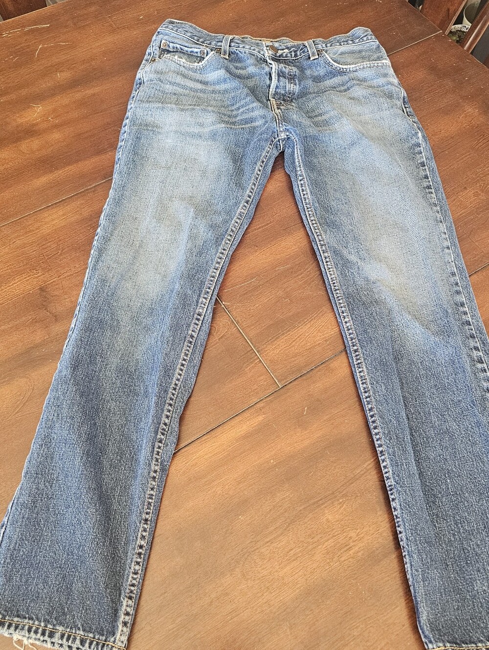 Hollister Men's Light Blue Button-Fly Jeans